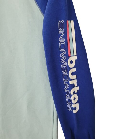Burton Moonridge Crewneck Fleece Sweatshirt Womens Sz S Blue Graphic Sleeve - Picture 5 of 5